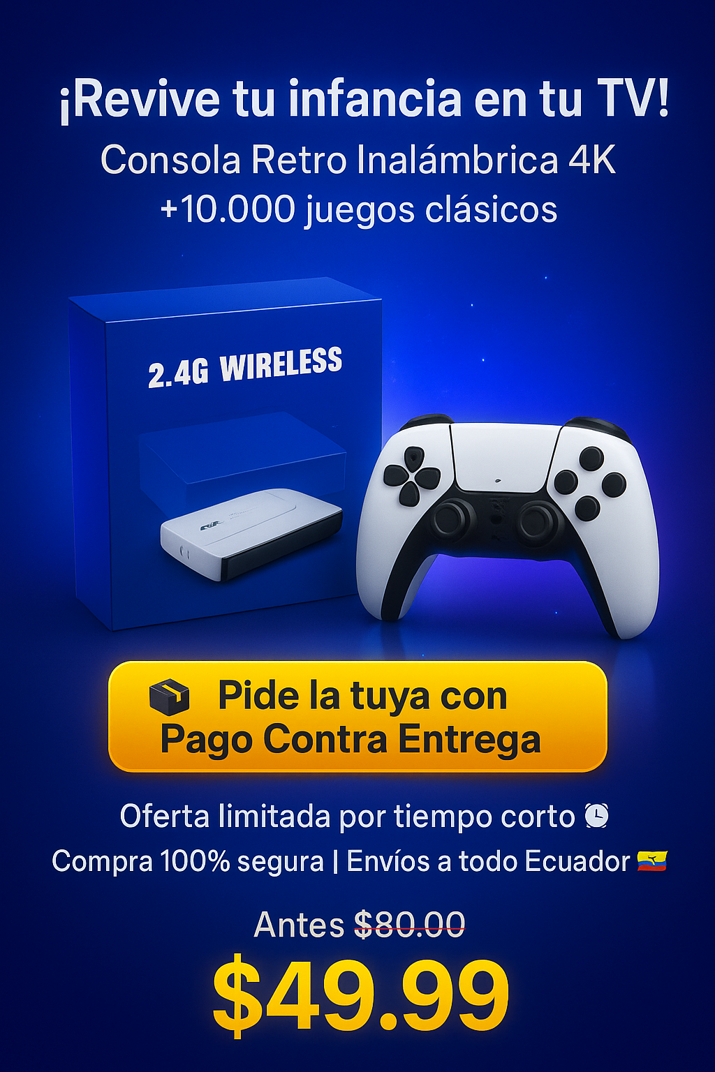 Consola Retro Inalámbrica 4K ¿Listo para revivir tu infancia con tus hijos?